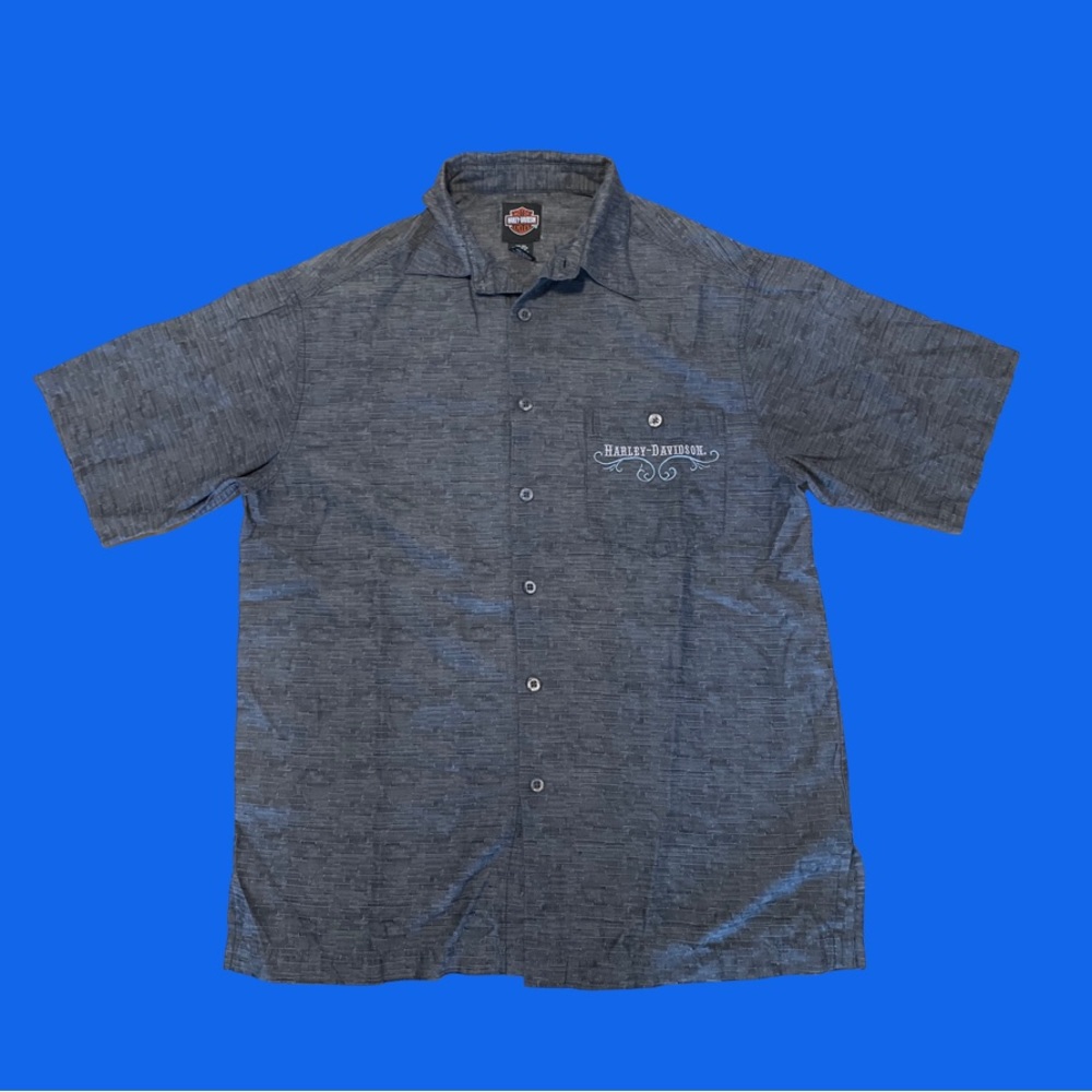 Harley Davidson button down with embroidered back